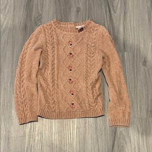 Little Lass Tan Cable Knit Sweater